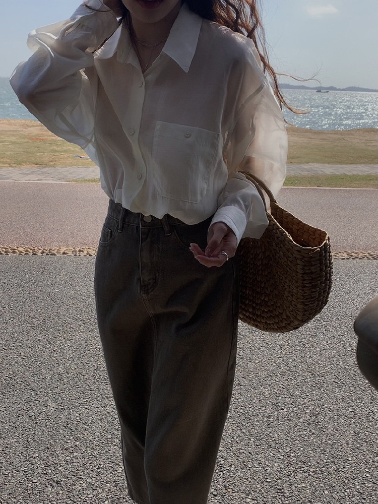 天丝面料纯色衬衣